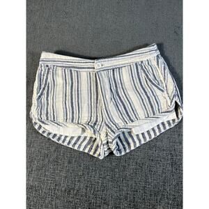 Free People junior's size 0 button fly blue/white shorts stripes summer HOT !